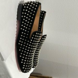 Christian Louboutin men’s shoe, size 11 1/2, black velvet with spikes